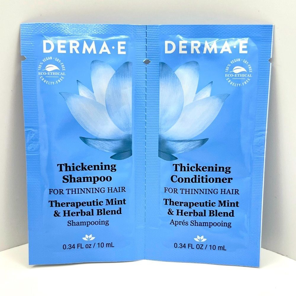 🌺$ ~ FREE ~ DERMA E THICKENING Shampoo & Conditioner DUO ~ Sample